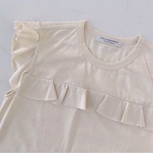 PHILOSOPHY di LORENZO SERAFINI Fluttered Sleeveless Top, 6